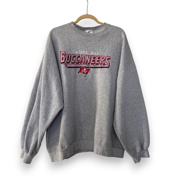 Vintage Logo Athletic Mens 3XL Gray Embroidered Tampa Bay Buccaneers Sweatshirt - Picture 1 of 8